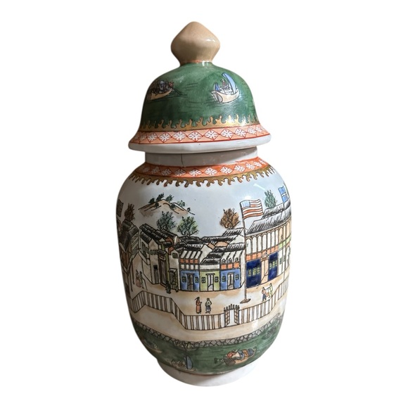 Great Hall Of Abundance Other - Vintage 1970’s Ginger jar From Hong Kong Approx 13” High X 21.5 Diameter.